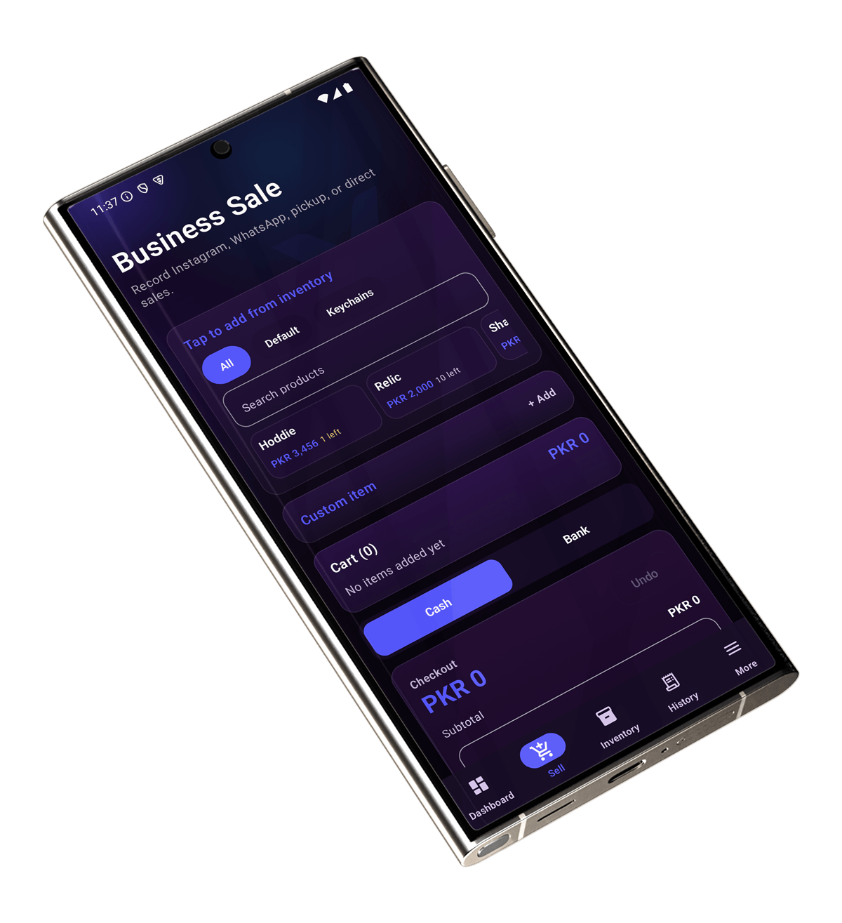 Sell during events and normal business days screenshot