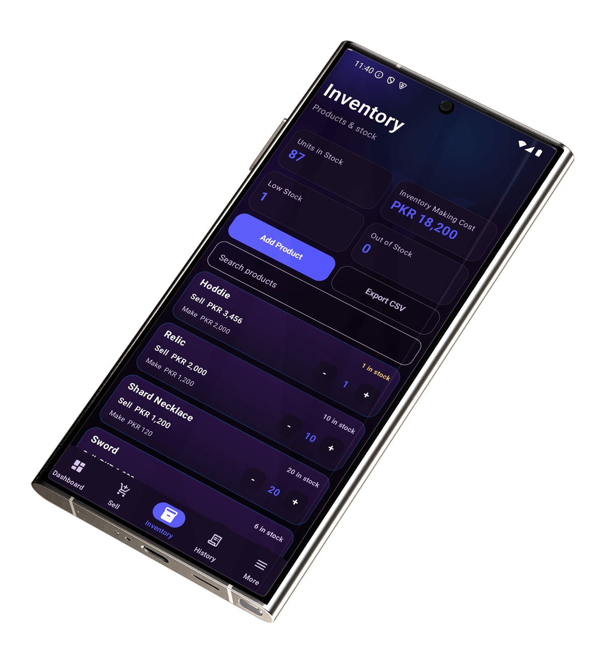 Manage inventory from one place screenshot